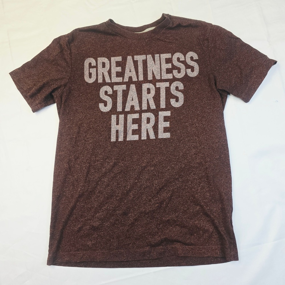 Old Navy Kids Greatness Starts Here Graphic T-Shirt XL Maroon Heather Tee G47